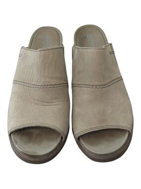 Sorel Joanie II Slide Sandals in Olive Nubuck leather